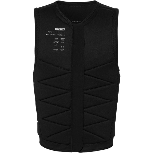 2026 Mystic Mens Outlaw Front Zip Wake Impact Vest 35005.240226 - Black